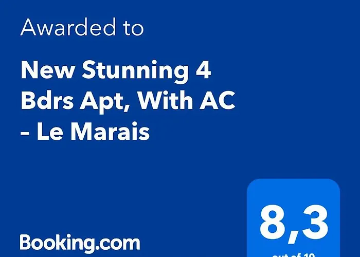 New Stunning 4 Bdrs Apt, With Ac - Le Marais *